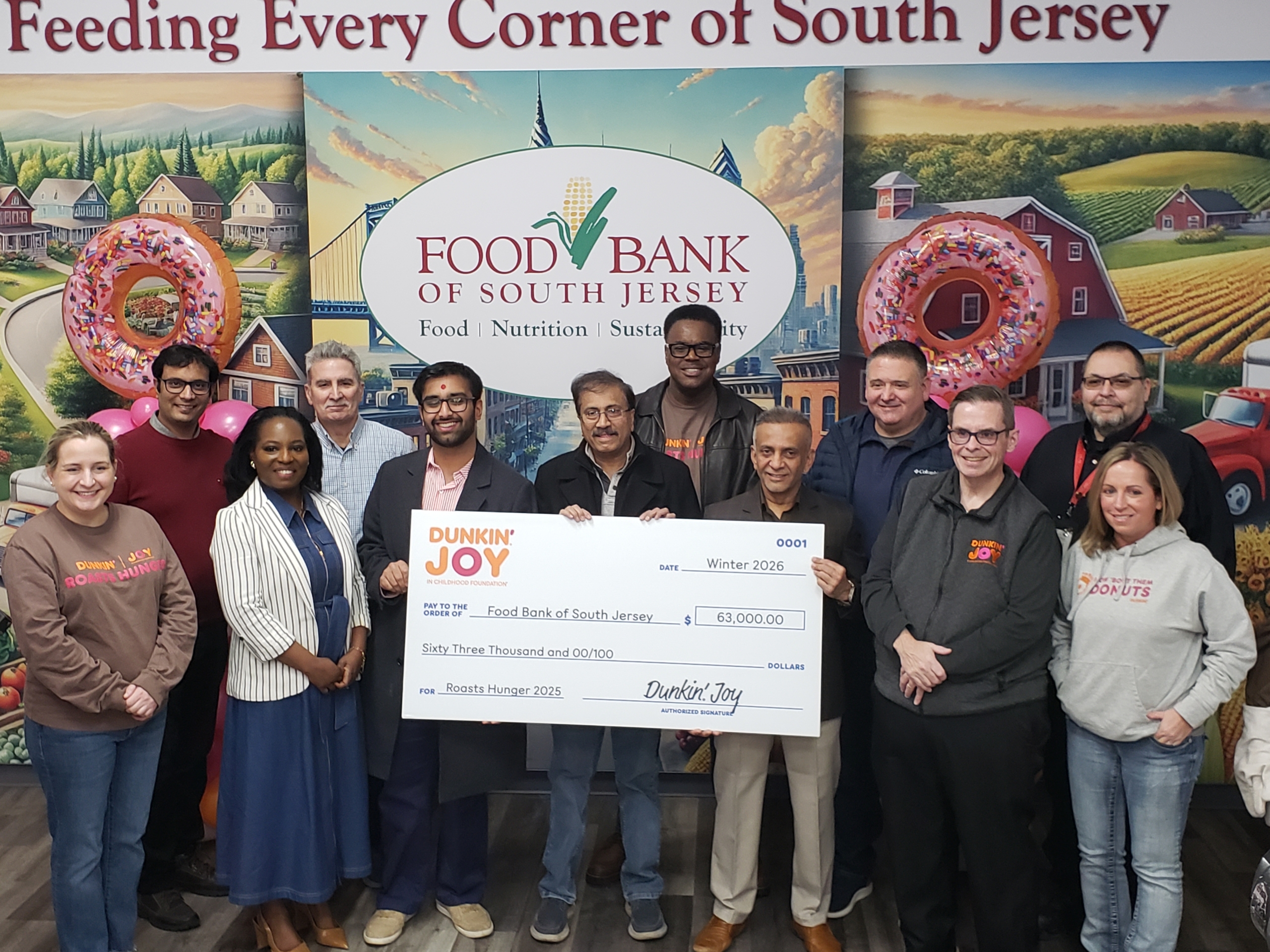 Dunkin’ donates $63K to South Jersey food bank